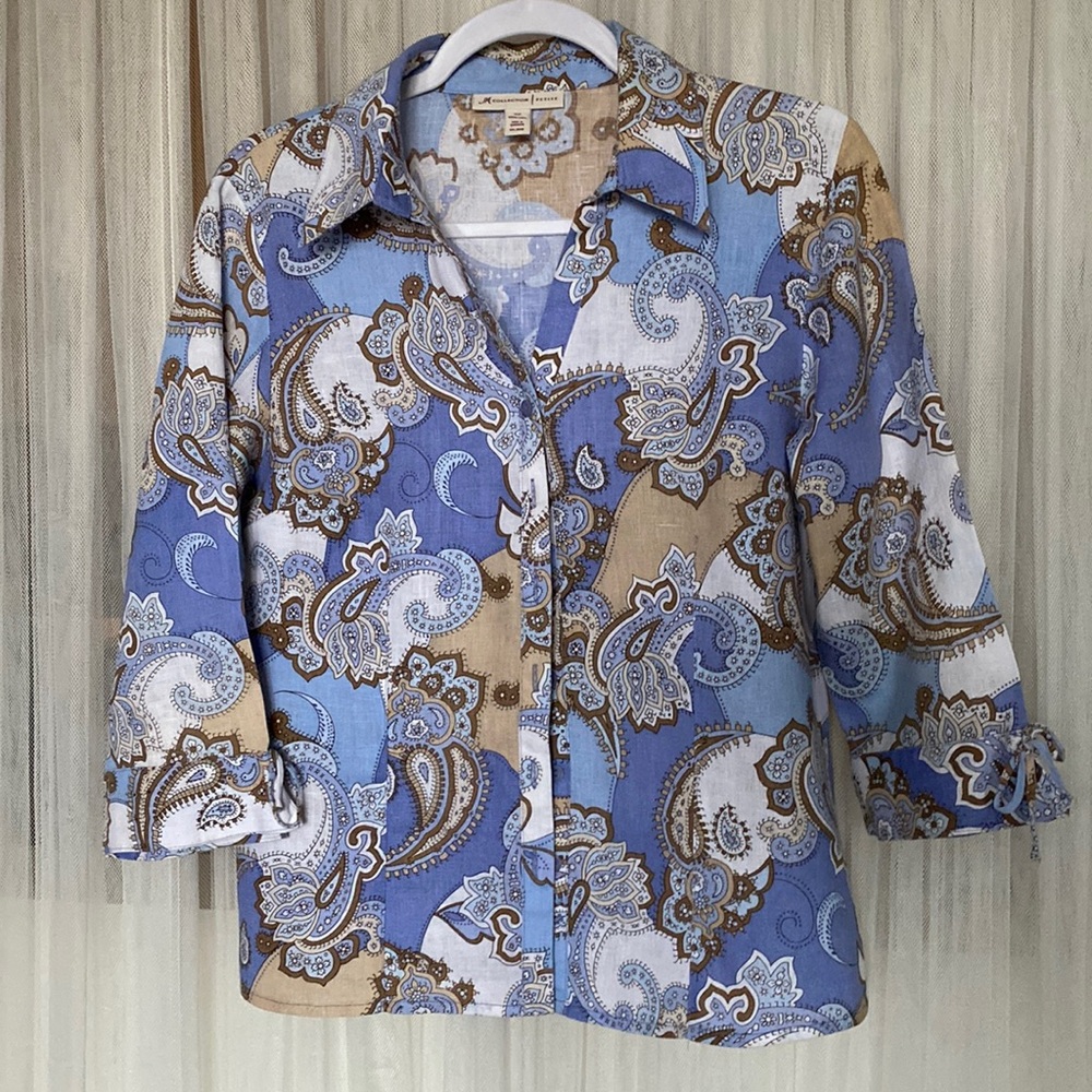 JM Collection 100% linen top